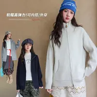 女童毛衣2025冬季新款大童开衫外套青少年女孩学生半高领打底衫