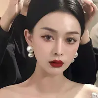 合金耳饰 法式气质复古赫本风大小珠珠耳环轻奢高级气质耳钉耳环