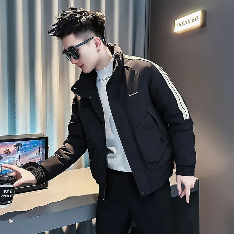 高级感立领棉服男款加厚冬装短款外套潮牌痞帅棉衣时尚百搭棉袄潮