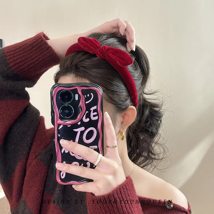 新年红色丝绒蝴蝶结发箍女2026新款高级感细闪日常通勤压发头饰品