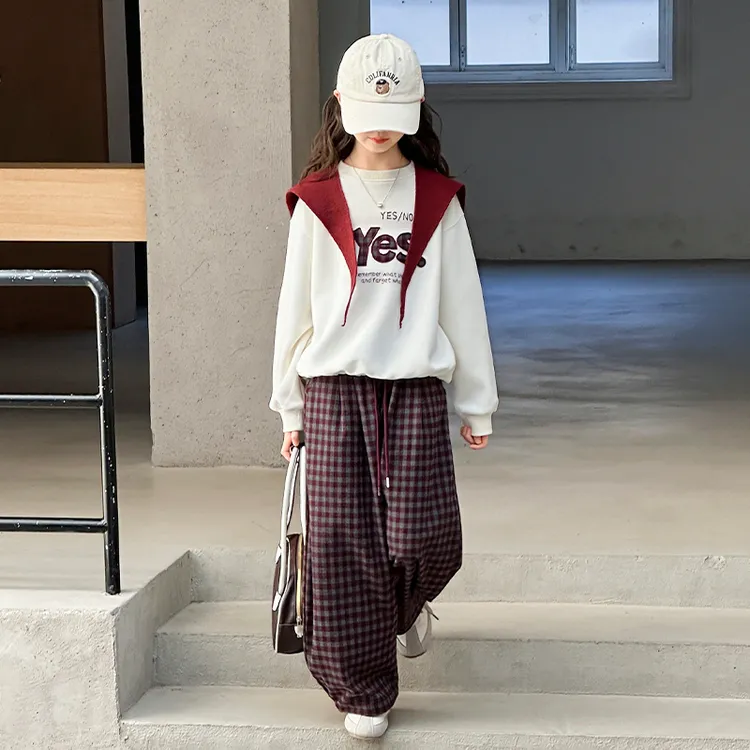 女童披肩卫衣套装春秋新款女孩两件套韩版休闲运动童装秋装衣服