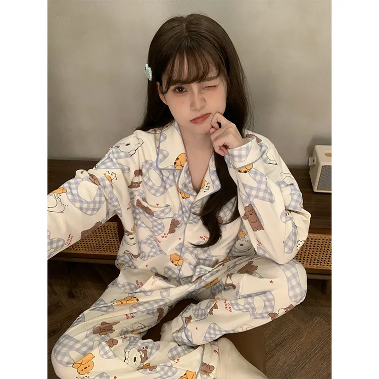 宽松女大睡衣女款爆款2025新款春秋季舒适可外穿长袖家居服两件套
