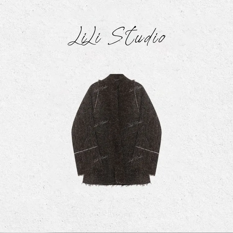 PCNY不理理“明泱漫絮”韩系时尚百搭气质高级感羊驼绵羊毛毛呢外套