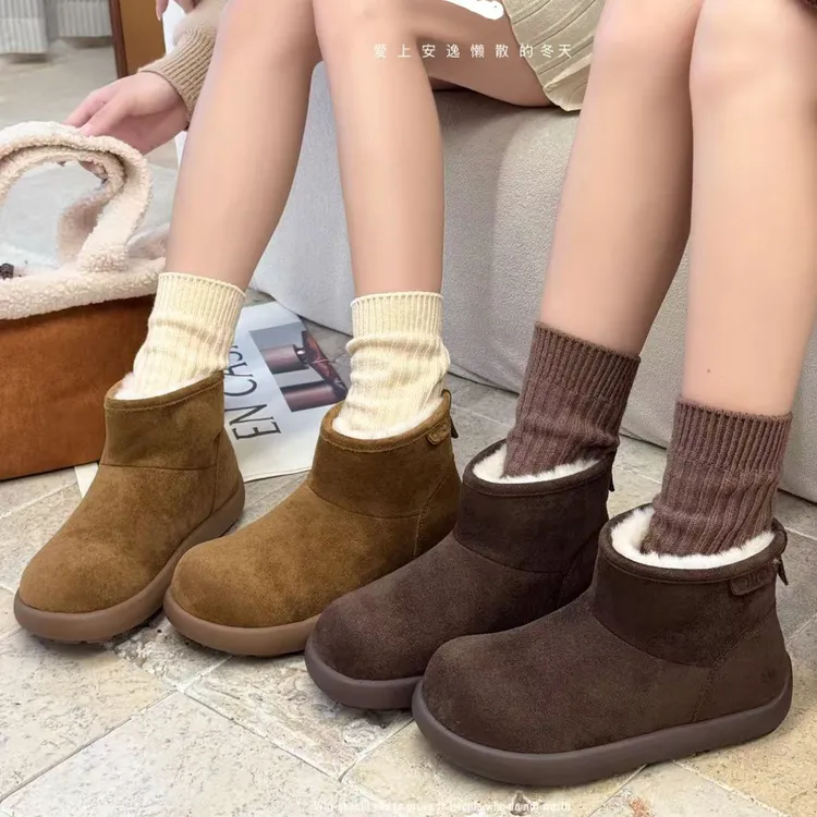 厚底短筒雪地靴加绒加厚保暖防滑冬季时尚百搭棉鞋1129