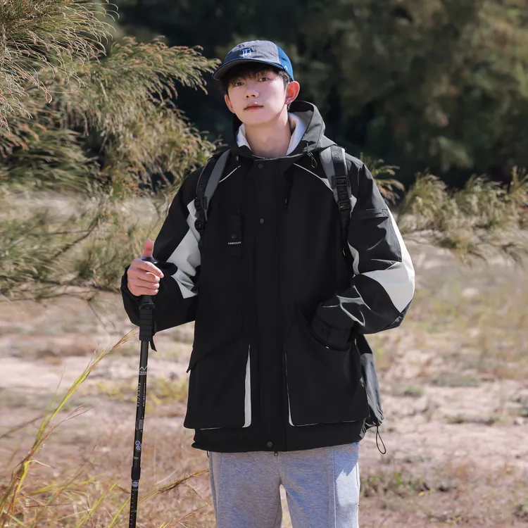 PHL男士潮流连帽秋春新款百搭服装爆款休闲夹克春季新款2025爆款