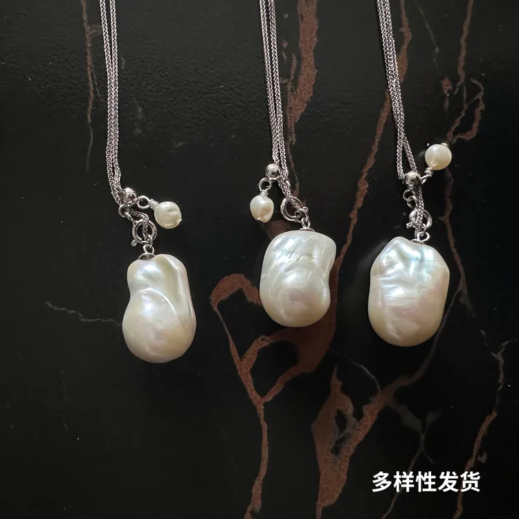 新款巴洛克珍珠抽拉式毛衣链女秋季新款长款珍珠项链多样性发一