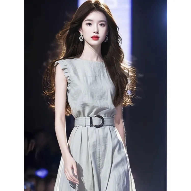 2025超好看法式赫本风漂亮女神范连衣裙夏季收腰显瘦小个子高级感