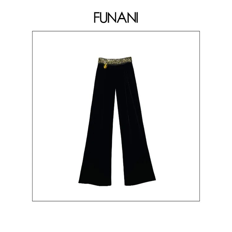 【FUNANI】法式高腰直筒百搭休闲裤设计感2025秋冬女裤子X2530874B