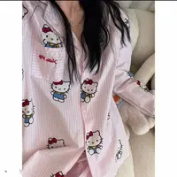 徐秋阳   条纹kt睡衣  秋季新款百搭时尚休闲显瘦睡衣套装