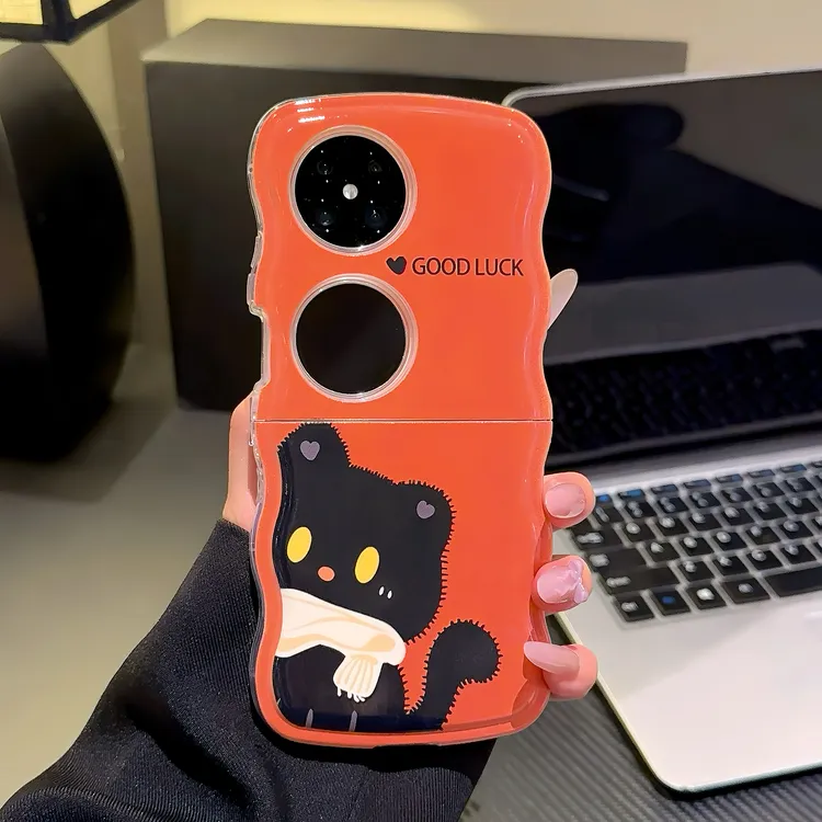 适用于华为POCKET2波浪手机壳FINDN3FLIP可爱小猫华为pocketS