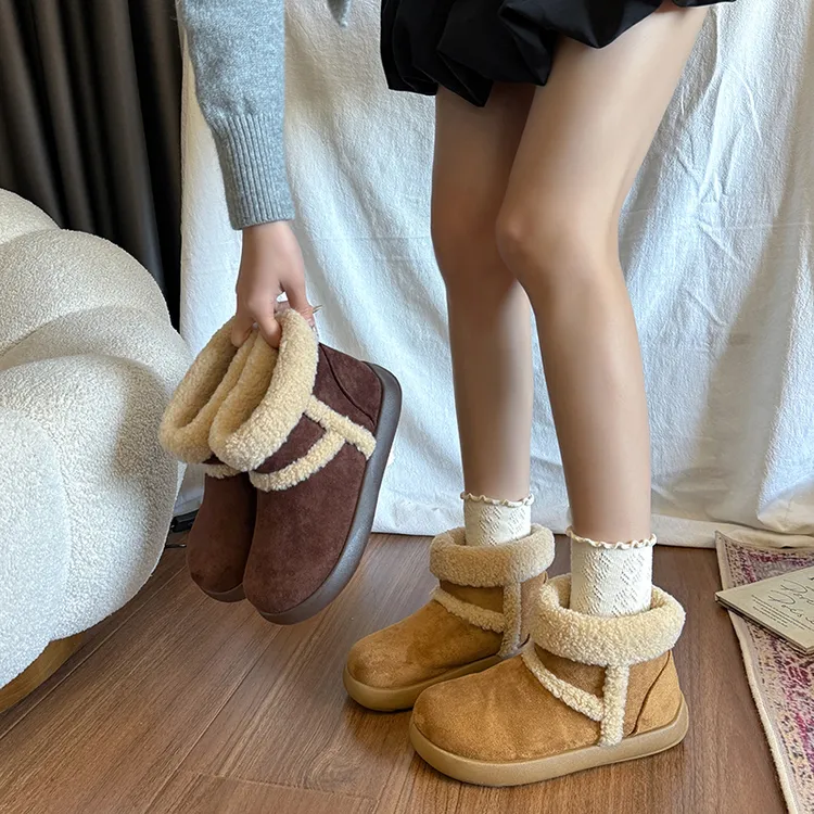苏茵茵加绒雪地靴女冬季2025新款保暖厚底毛绒棉鞋加厚防寒短靴