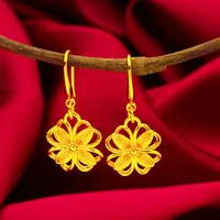 铜合金耳饰 【新款镂空四叶花耳坠】复古民族风时尚女款