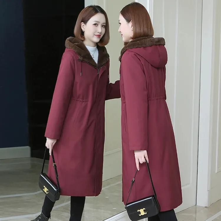 （一衣四穿）海宁貂绒派克服2025年冬新款加绒加厚保暖尼克服