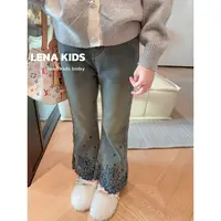 Lenakids【手工刺绣加厚绒设计感牛仔裤】高品!25102403