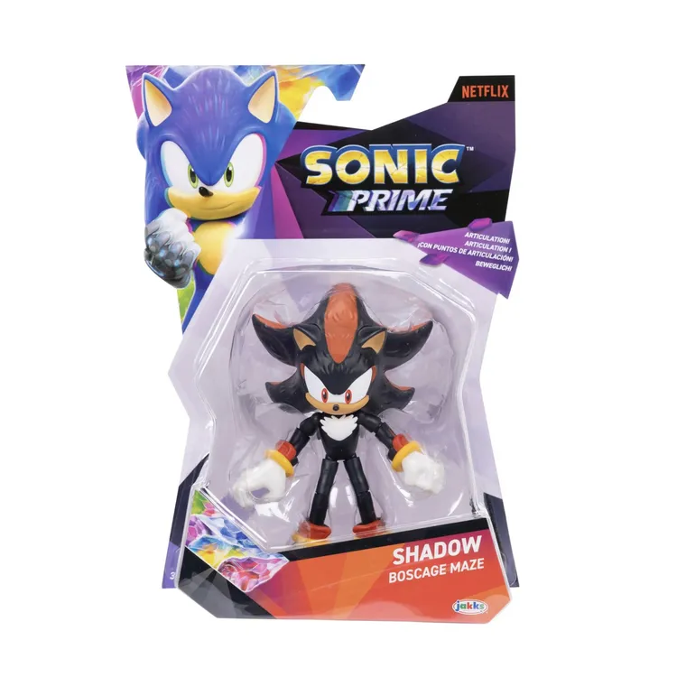 Jakks Sonic Prime索尼克Shadow刺猬夏特5英寸关节可动摆件手办男
