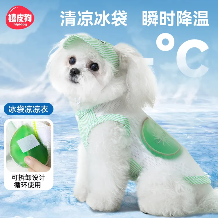 [达人]春夏季狗狗降温卡通水果冰袋凉凉衣中小型犬户外衣服0450
