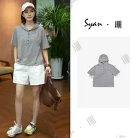 Syan【漫游】2025春夏新款时尚复古户外运动休闲连帽T恤