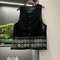 中式马甲复古传统改良秋季丝绒刺绣女装宽松上衣6752