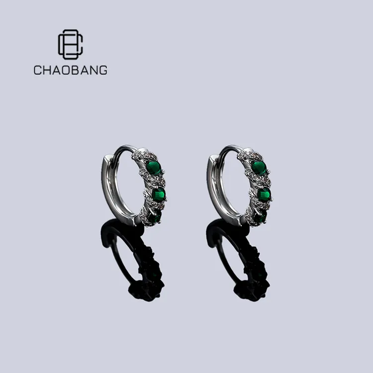 chaobang/潮邦 铜合金耳饰 镶钻缠绕耳环个性百搭耳饰高级感饰品