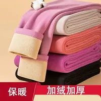 【现货】秋冬加绒加厚德绒保暖裤女士高腰内穿秋裤一体裤羊羔绒