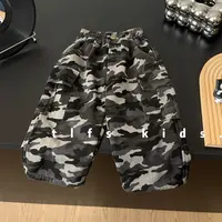 童例「25553迷彩加绒裤」冬季儿童宽松长裤男童女童裤子百搭潮休闲