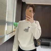 IMFLY金小金自制女装 加绒卫衣DYW9992秋冬小马刺绣圆领卫衣