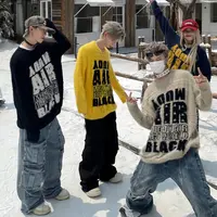 A12#断色浮力！下架前14x！字母仿貂毛慵懒风软糯毛衣男女秋季