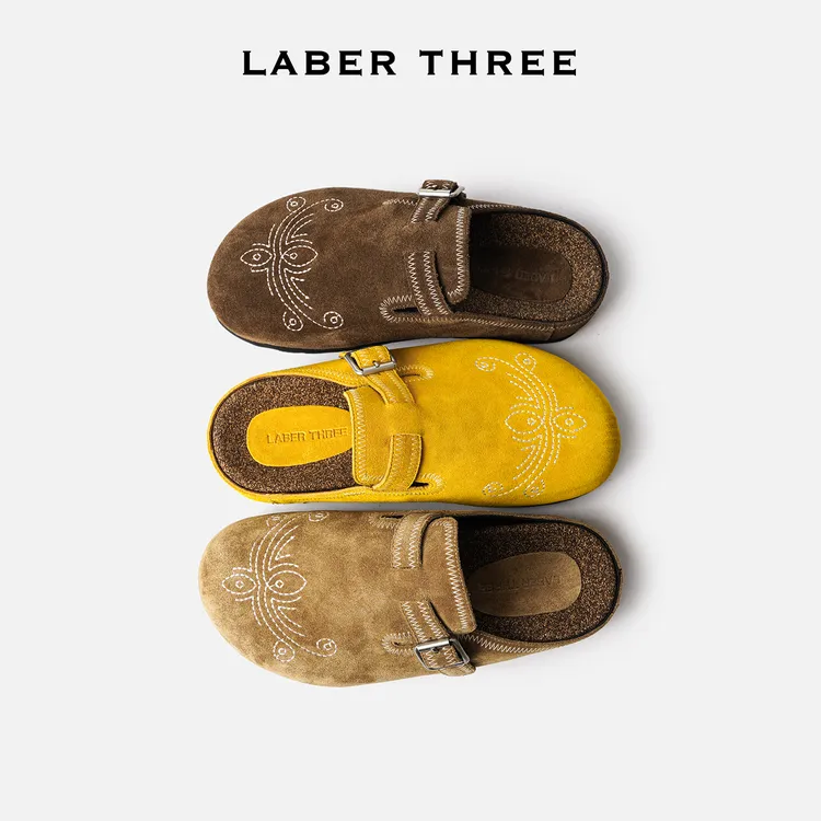 LABERTHREEE 25秋季巴洛克刺绣博肯鞋复古休闲外穿拖鞋一脚蹬