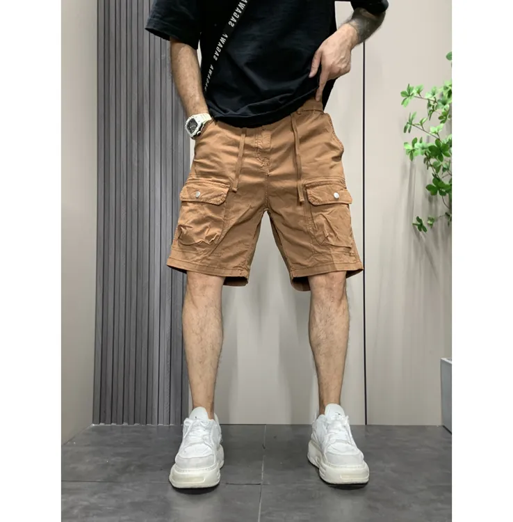 夏季休闲短裤欧美潮男士工装五分裤美式复古做旧宽松潮流直筒短裤