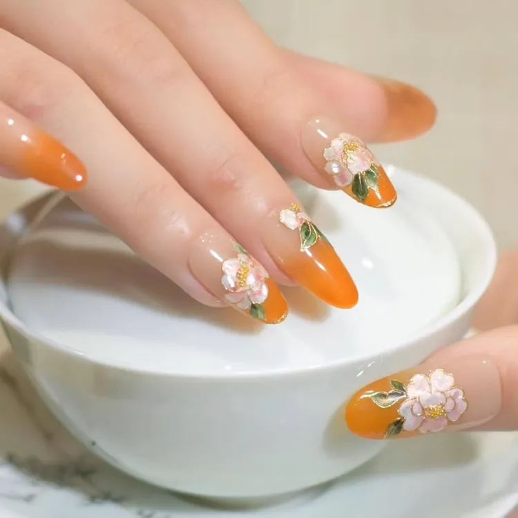 非遗螺钿系@【螺钿牡丹】寇丝妮 纯手工穿戴式美甲