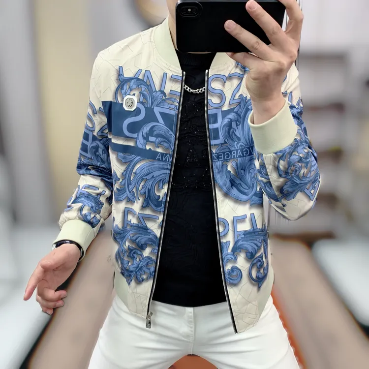 阿凯严选  2025春季新款男士潮流轻奢数码定位棒球服夹克时尚外套