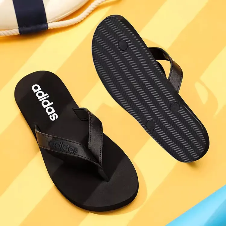 Adidas阿迪达斯拖鞋男女鞋2025新款黑色舒适沙滩休闲人字拖JR1152