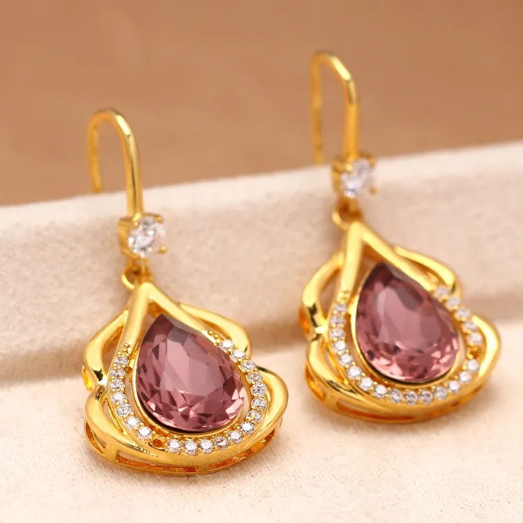 【KEFAN珂梵】轻奢百搭复古经典紫色素款耳环