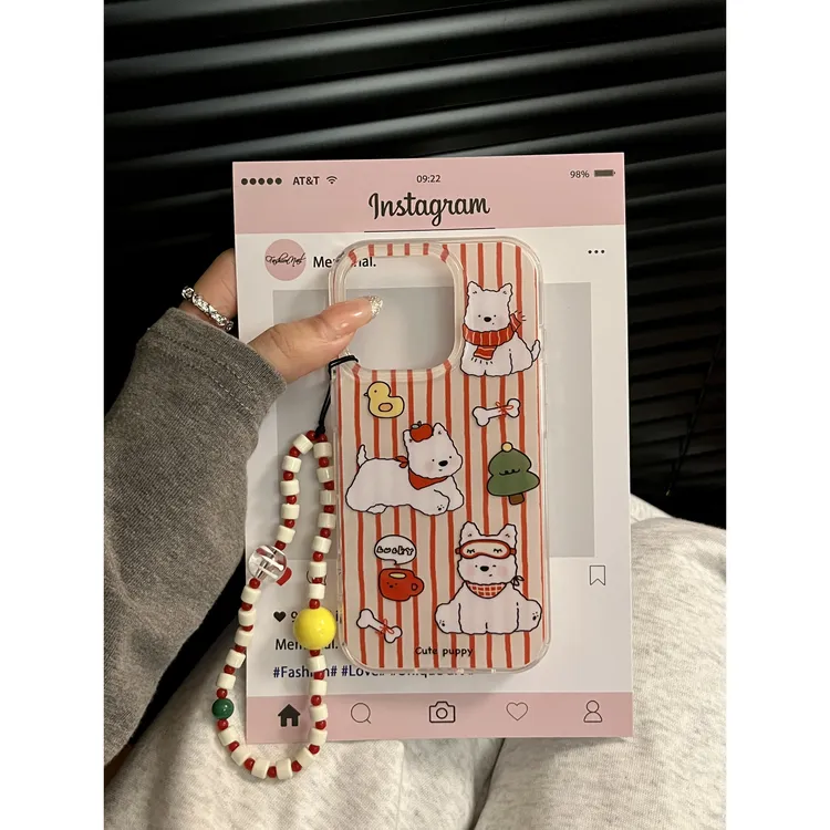 DD趣味ins可爱小狗适用于苹果16promax手机壳15pro新款网红全包女