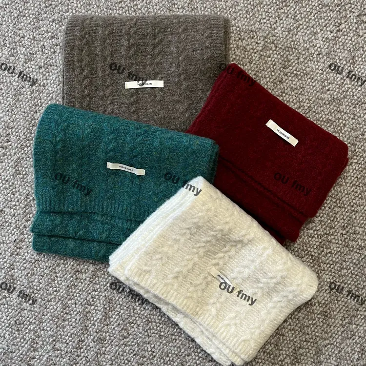 FY050保暖轻职风通用女围巾时尚纯色全羊毛韩版网红文艺