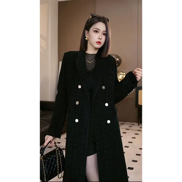 黑色2025新款冬季羽绒服西装外套高端气质显瘦外套上衣