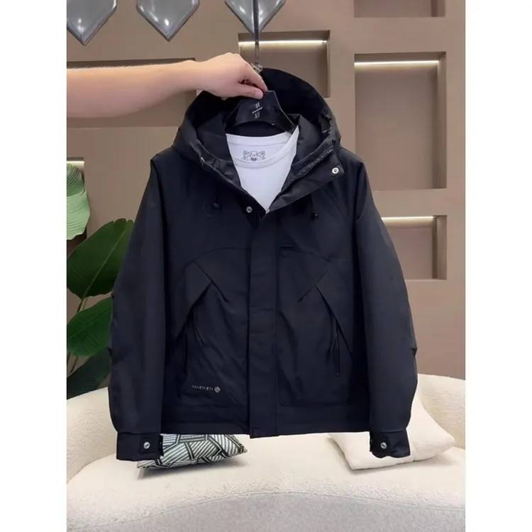 秋冬棉衣夹克外套男款冲锋衣防风连帽新款休闲宽松工装二棉服工装