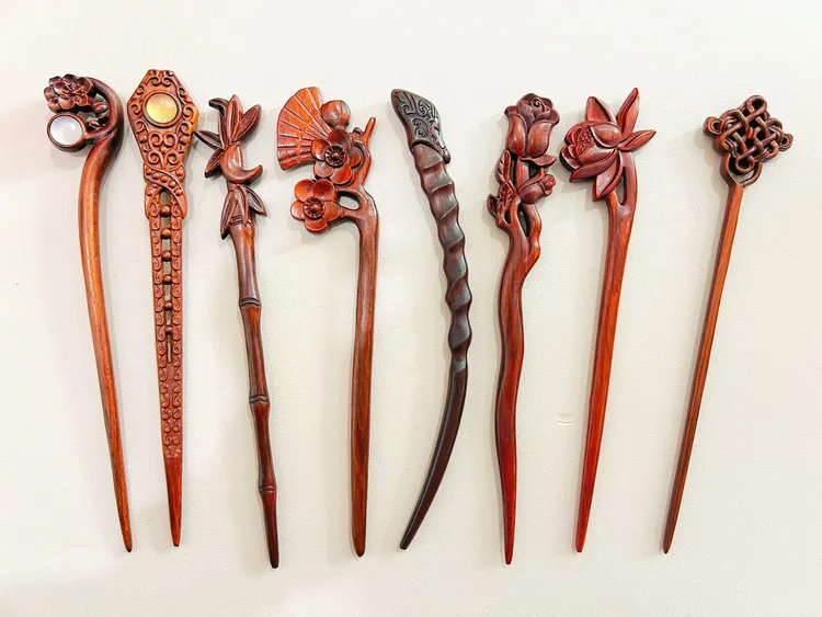 【紫檀木】木质发簪中式日常木发簪古典古风簪发