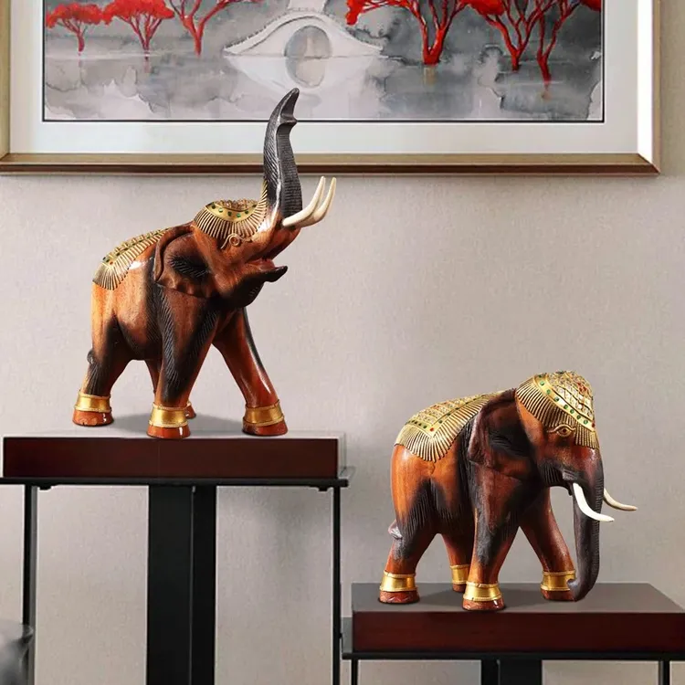 泰式东南亚风格装饰小象木质摆件