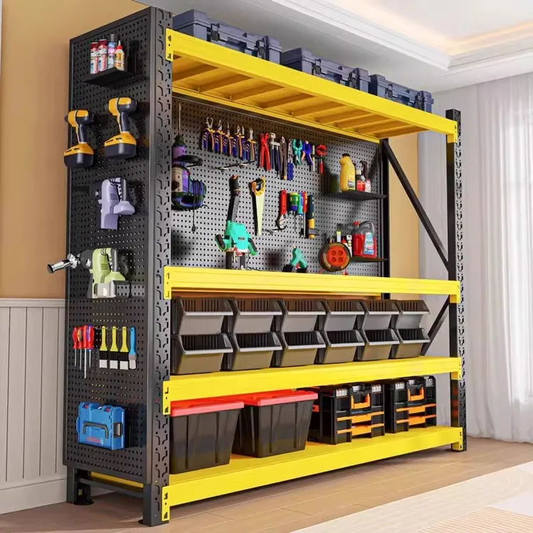 大容量仓储洞洞板货架仓库强承重工具架子车库家用多层置物储物架