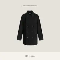 MRHALA 碧潭廓形手工缝制山羊绒双面双排扣口袋外套女 LW51202