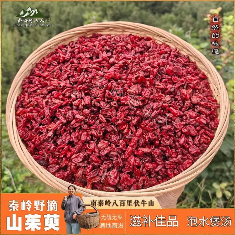 秦岭野摘无核山茱萸肉和当归新货正品产地直采可搭配枸杞泡水