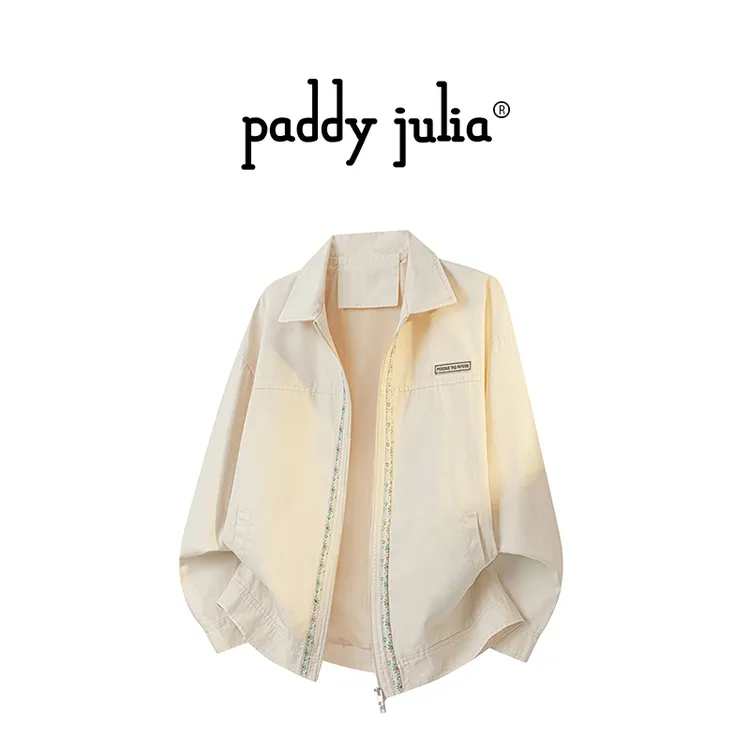 Paddy julia美式高级感夹克秋季男宽松休闲潮流立领时尚拼接外套