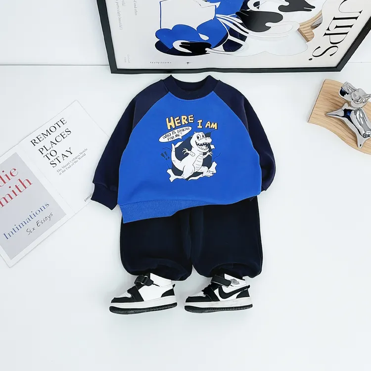 儿童卫衣加绒加厚长袖2025新款秋冬装男童潮 WG28760悠悠童话童装