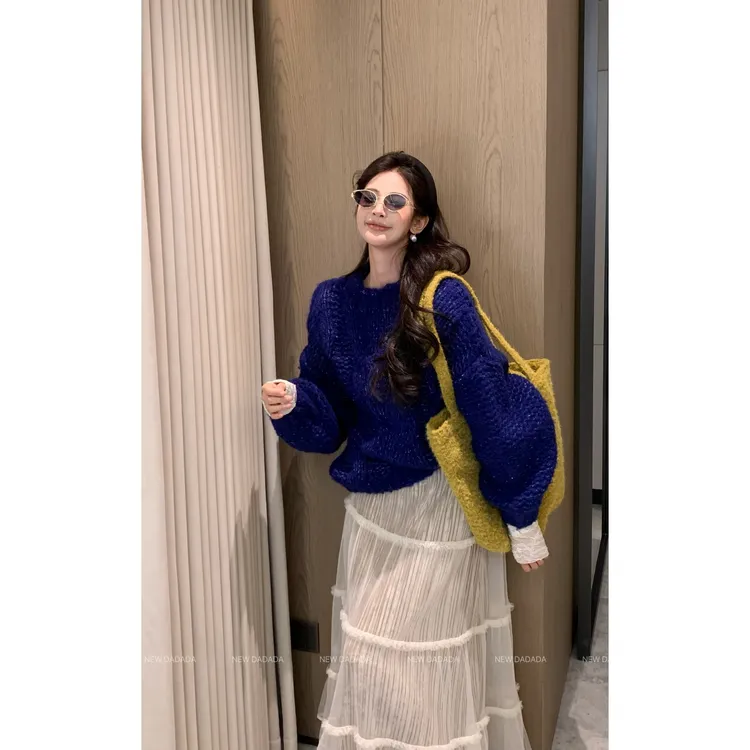 NEW DADADA 秋冬圆领慵懒风百搭时尚休闲修身针织毛衣CPM2720