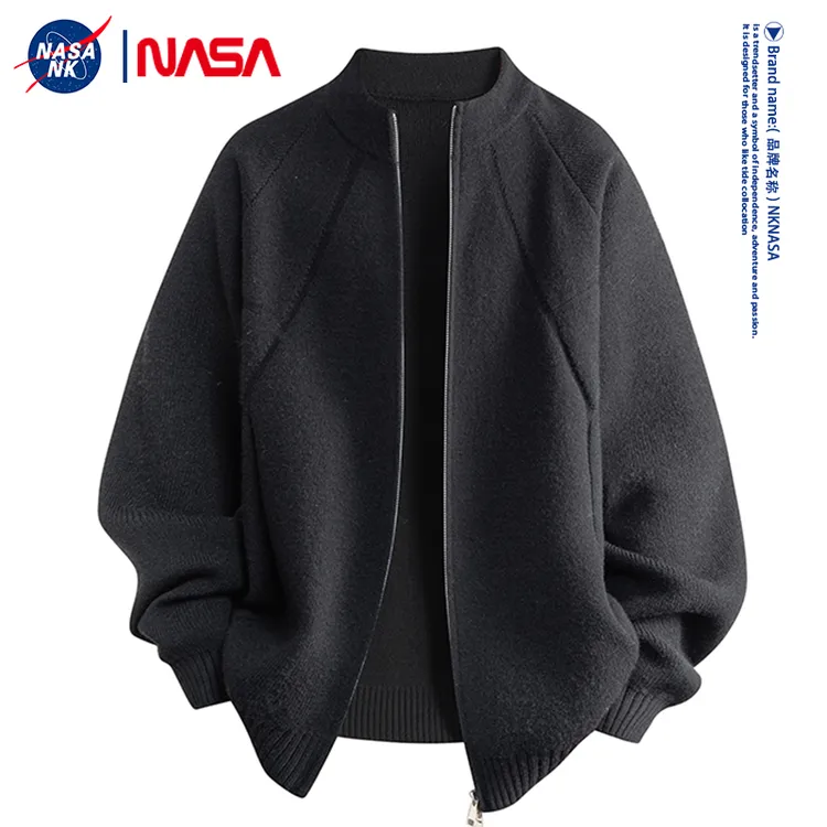 NASA联名针织开衫毛衣男款秋冬季日系简约情侣保暖百搭休闲外套潮