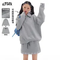 2002【金拐子】妖精的口袋一秒下班可脱卸格纹翻领运动感