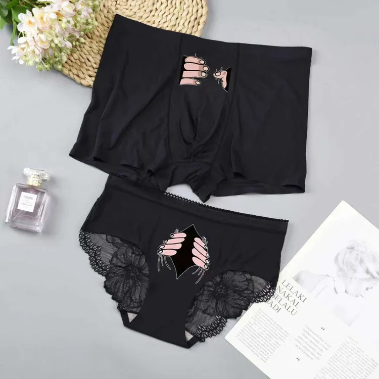 【情侣内裤2条装】性感2025新款一男一女轻奢性感蕾丝网红爆款手握