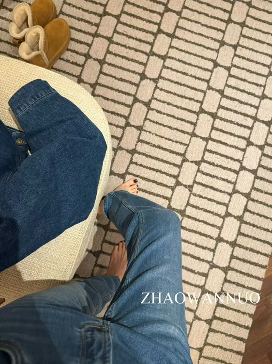 ZHAO WANNUO 丨row精梳牛仔四面弹暖丝绒中高腰牛仔裤WN0073