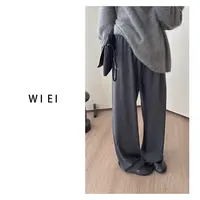 《WI EI》及简R0*W风可机洗定纺剥鳞羊毛抗静电佰搭空气裤W25302187